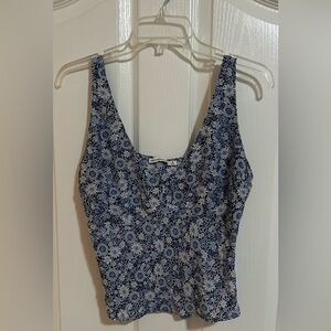 Y2K‎ 2000’s Abercrombie & Fitch Top Sleeveless Blue Floral Size M.